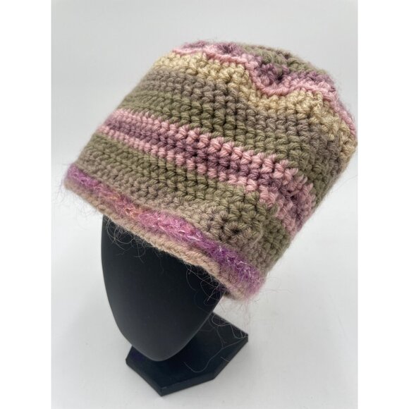 Handmade Multicolor Crochet Beanie Hat Winter Warm Cap - Picture 2 of 3